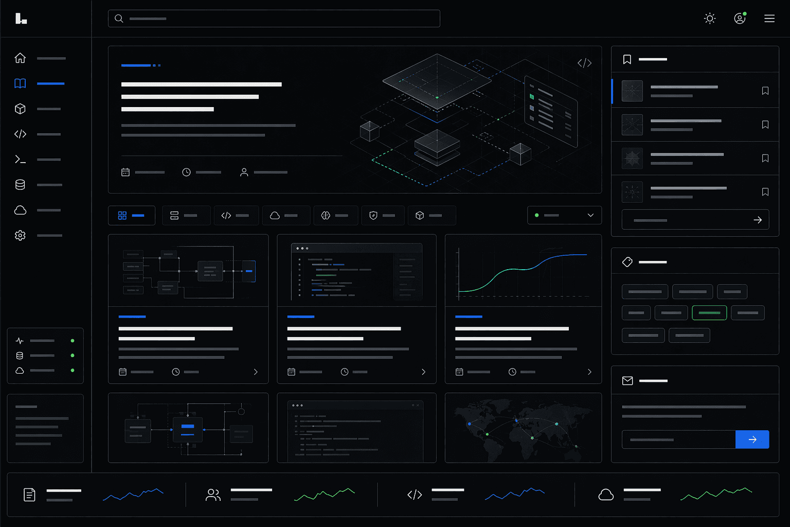 Dark engineering editorial console