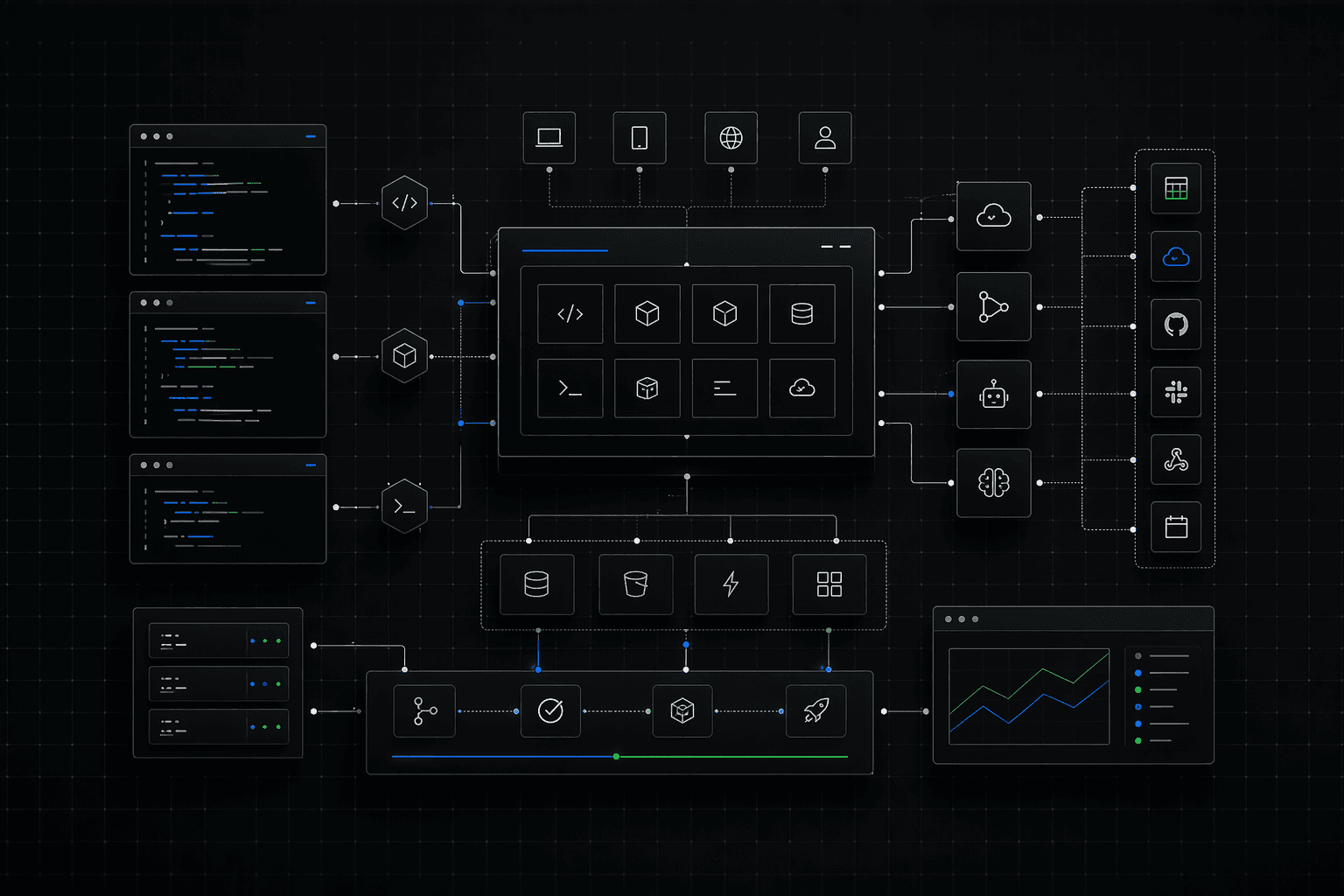 Dark software platform architecture grid
